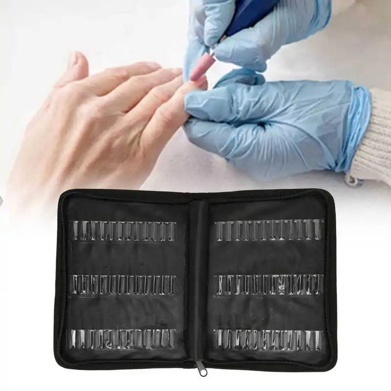 

Nail Art Nail Drill Bits Storage Bag Large Capacity Dustproof Portable Nail Drill Bits Holder Container Blue Bags