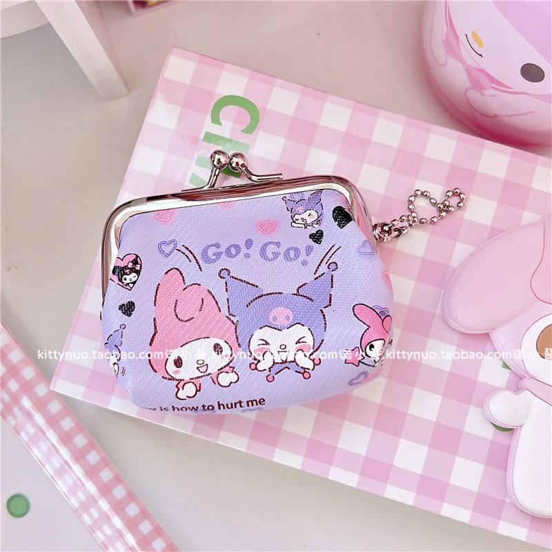 Kawaii Sanrio Anime series mymelody Cinnamoroll Kuromi cute Fashion creative smalltype take buckle Coin Purse pendant girl Gift |