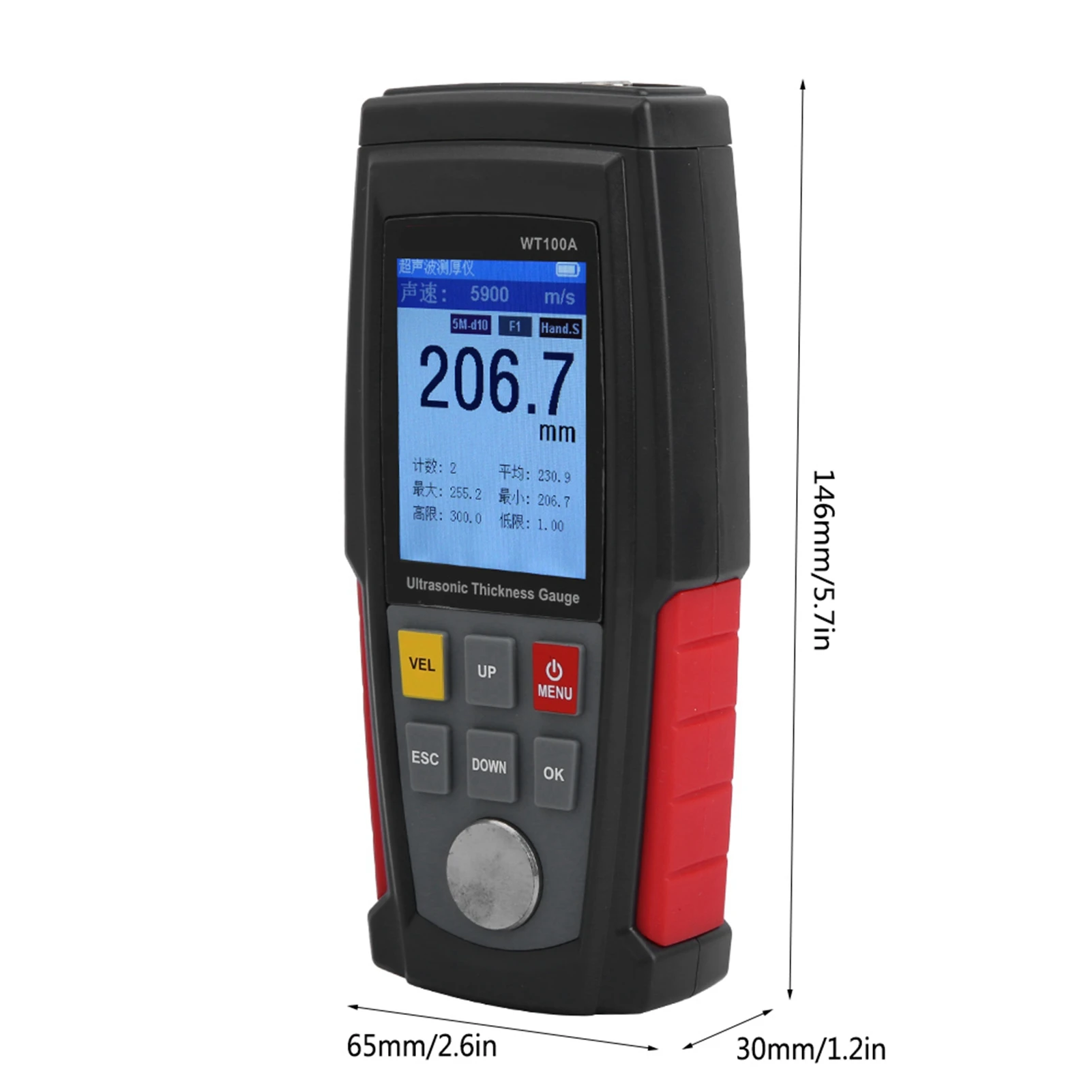 Ультразвуковой толщиномер WT100A высокоточный цифровой измеритель толщины с