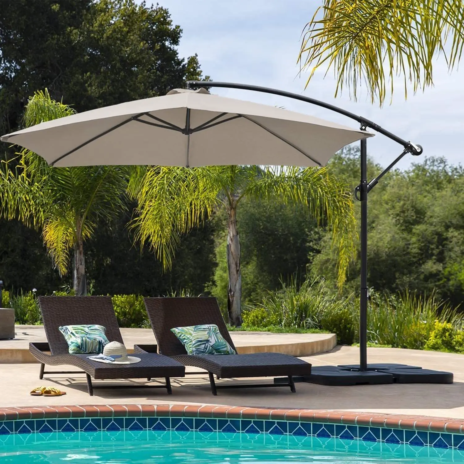 

Outdoor Large Terrace Beach Windproof Folding Patio Umbrella With Stand Furniture Beach Tassel Umbrellas Summer Picnic Unbrella