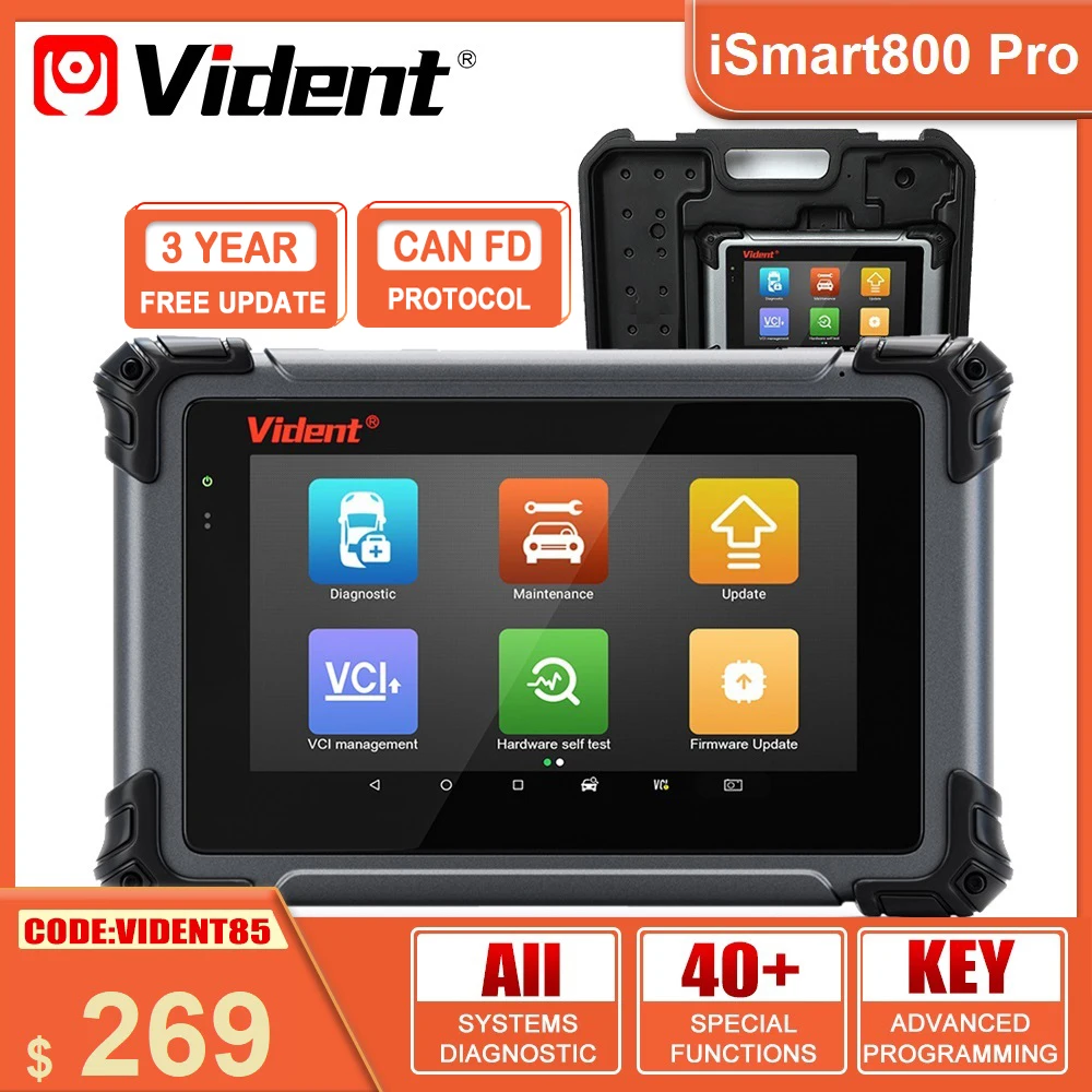 Vident iSmart800 Pro All System OBD2 сканер автомобильный диагностический инструмент с 40 + сбросом активного тестового кода считыватель ключей кодирующий инструмент