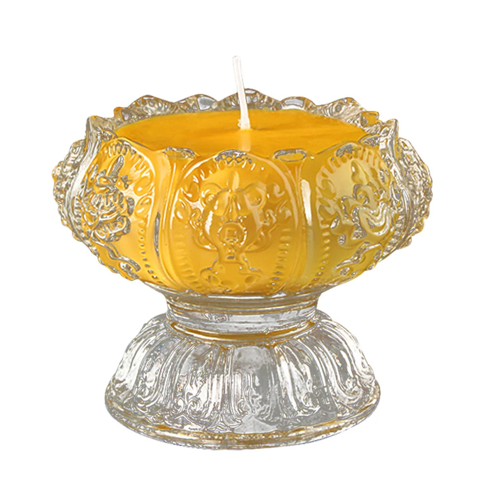 

Hall Candle Adornment Temple Candle Decoration Lotus Candle Yellow