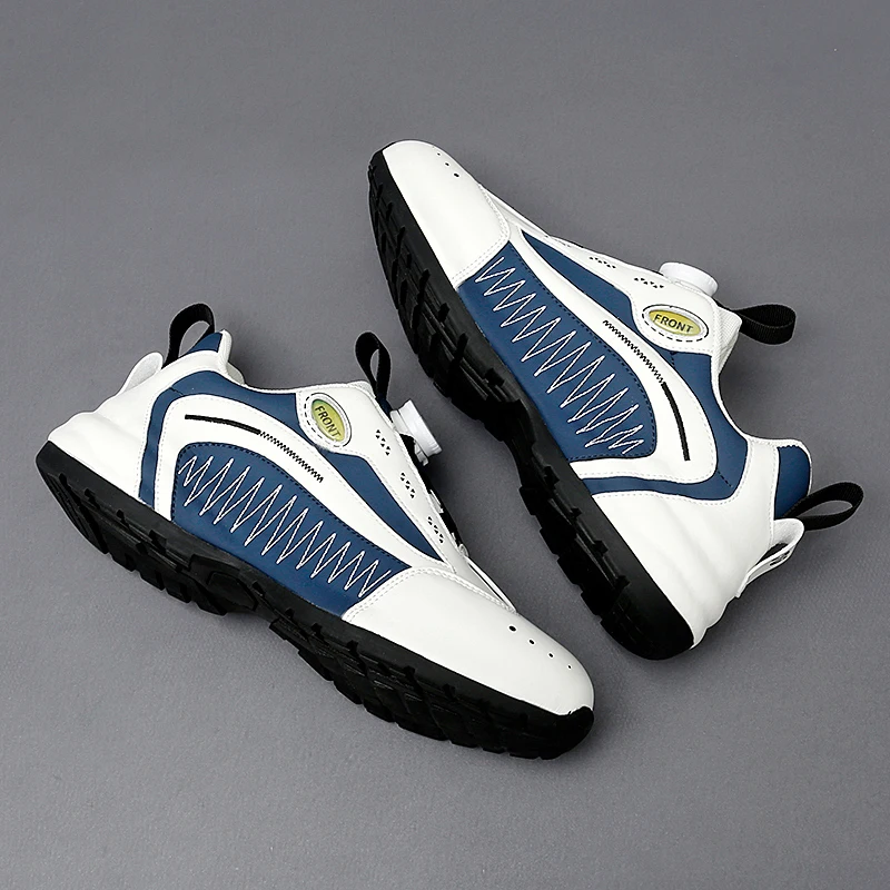 

Новые кожаные спортивные туфли для гольфа для мужчин, модные мужские тренировочные кроссовки для гольфов, нескользящая Молодежная обувь