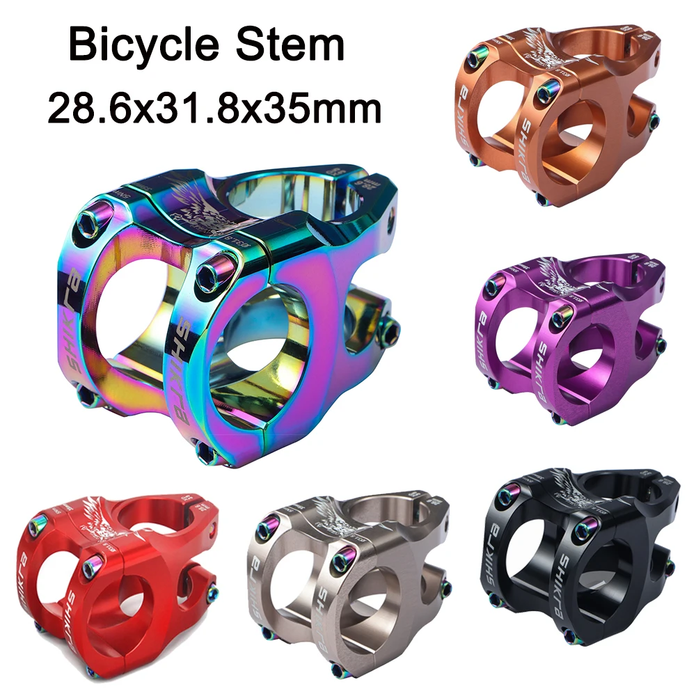 DIIKE MTB Stem 35mm Mountain Bike Power CNC 0 Degree Forged 31.8mm Pipe Cycling Stem Riser Hadnlebar Parts Colorful