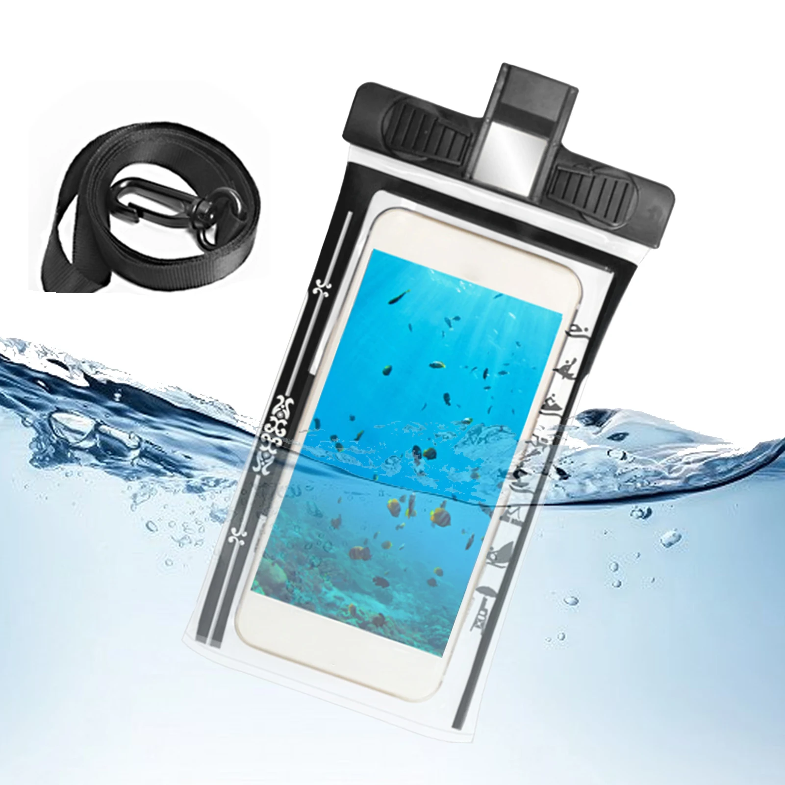 

Водонепроницаемый чехол для телефона с защитой от воды, водонепроницаемый чехол для телефона со свистком для выживания, двухсторонний проз...