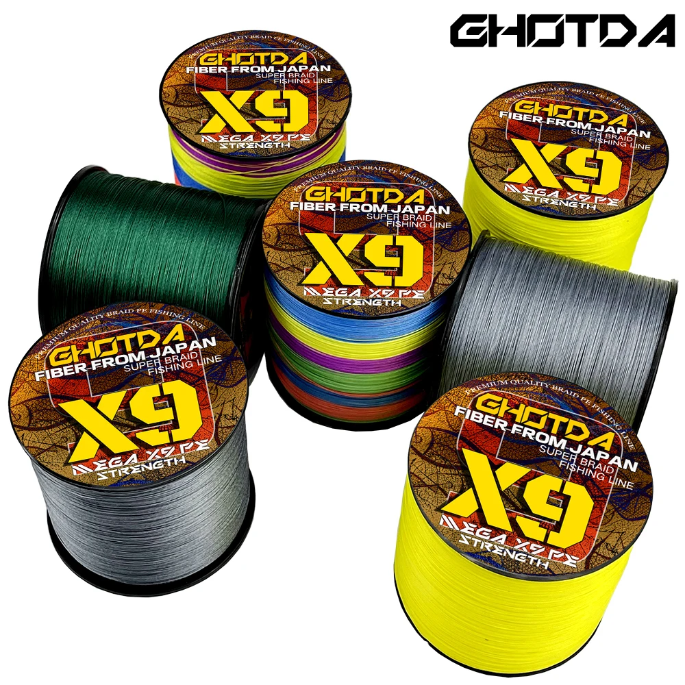 

GHOTDA 9x Fishing Line Super PE Braid 300M 500M 9Strands Braided Fishing Line Multifilament PE Line 9 Weaves Strong Braided Wire