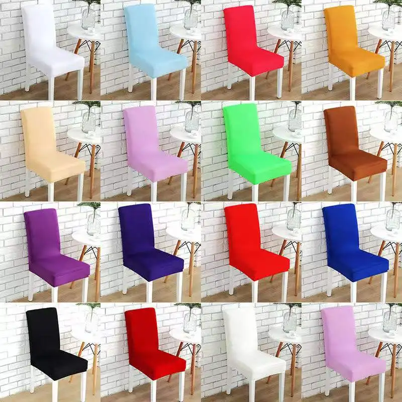 Universal Size Chair Cover Big Elasticity Seat Protector Seat Case SlipCovers for Dining Hotel Living Room 17Colors for Choice