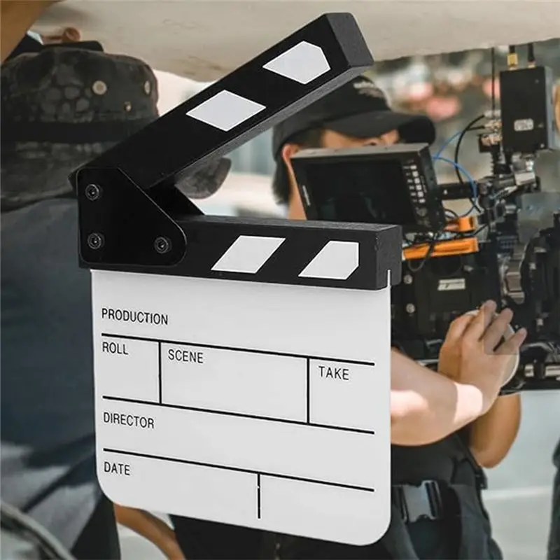 Фото Киноклапборд ABFN-Action Cut Board, акриловый, для съемок фильмов и телесериалов, сухостираемый, компактный, для режиссеров, для отслеживания сцен №4