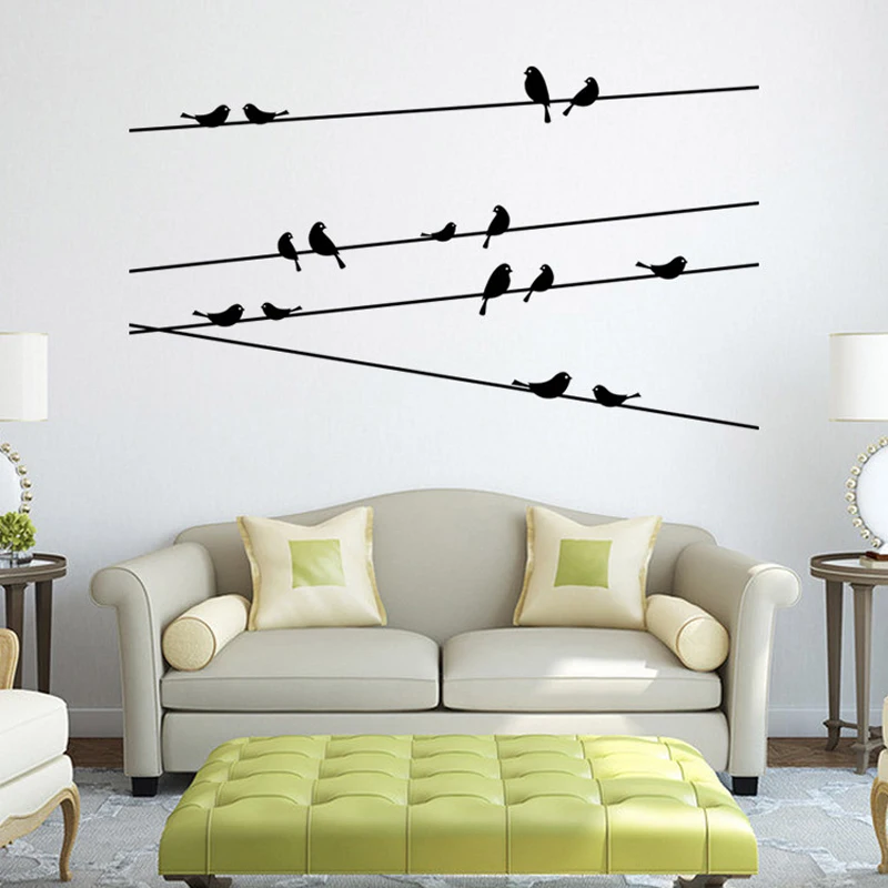 

1pc Removable Wall Stickers DIY Wall Stickers for Glass Window Door Bathroom Living Room Decor Black Birds Tree Branch