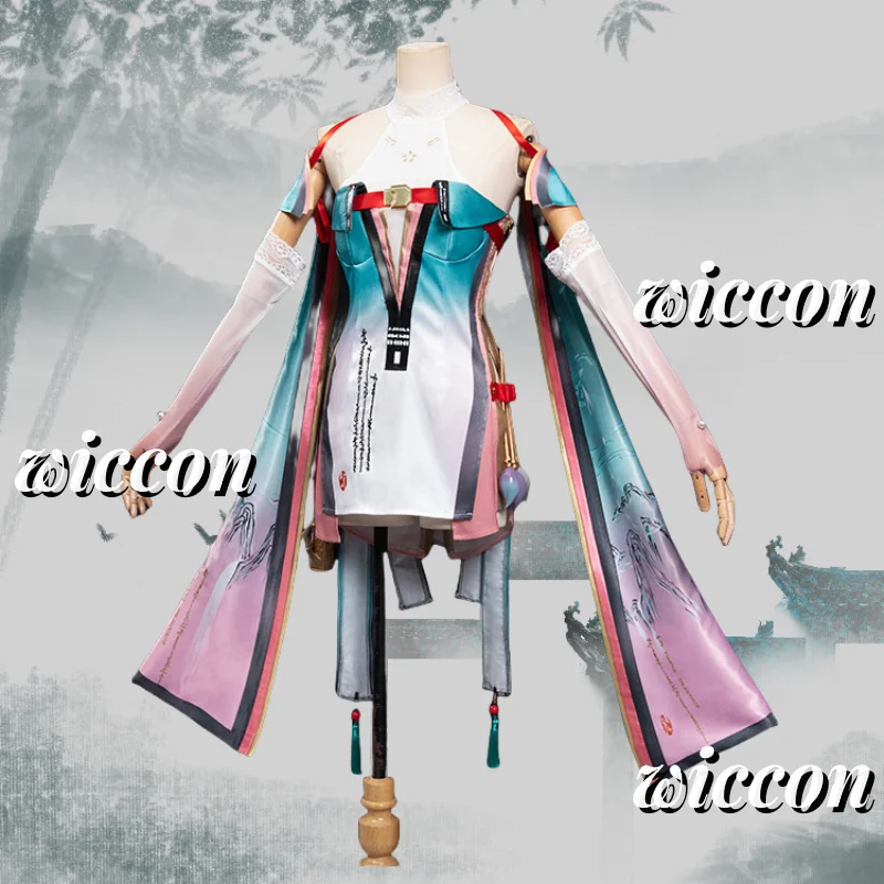 ZheZhi Косплей Игра Wuthering Waves Костюм Милая Униформа Платье Парик 80 см Женский