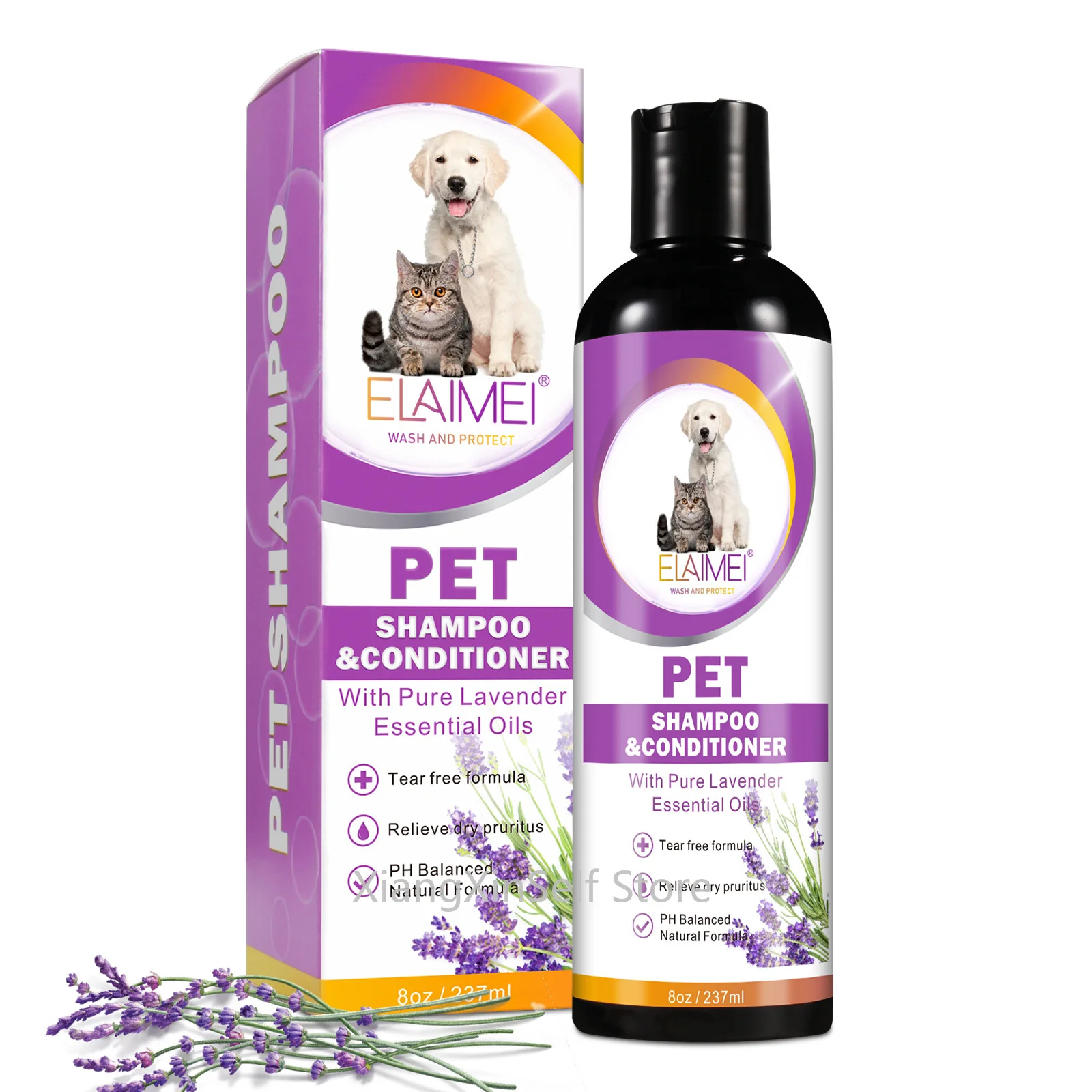 237 ML Pet Shampoo Shower Gel Mite Removal, Deep Cleaning Decontamination Shampoo Products for Dogs and Cats