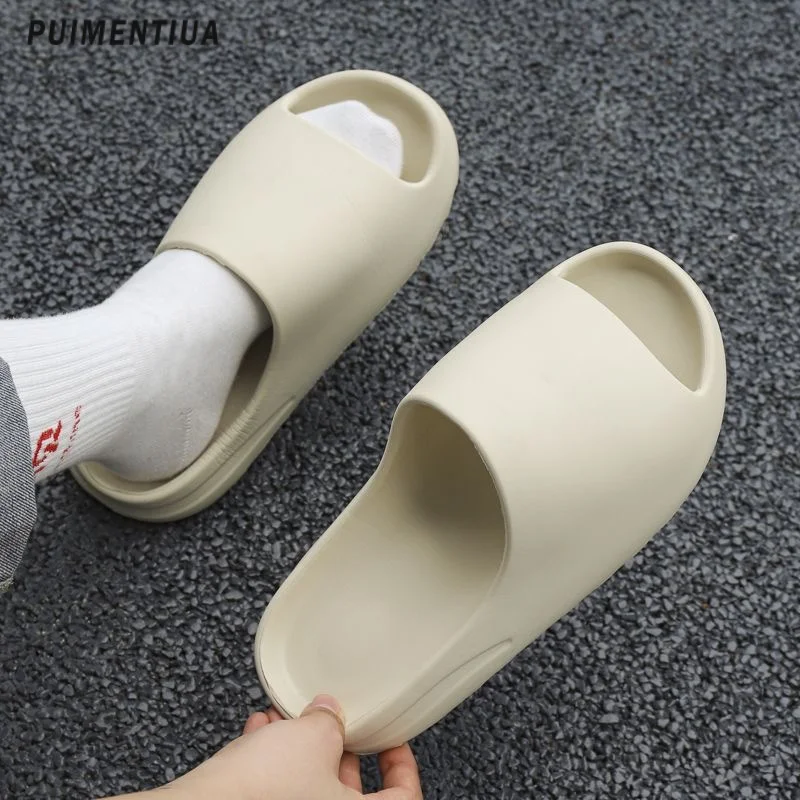 

Summer Slippers Men Women Indoor Eva High Soft Bottom Sandals Open Toe Trend Slides Light Beach Shoes Slippers Home Big Size