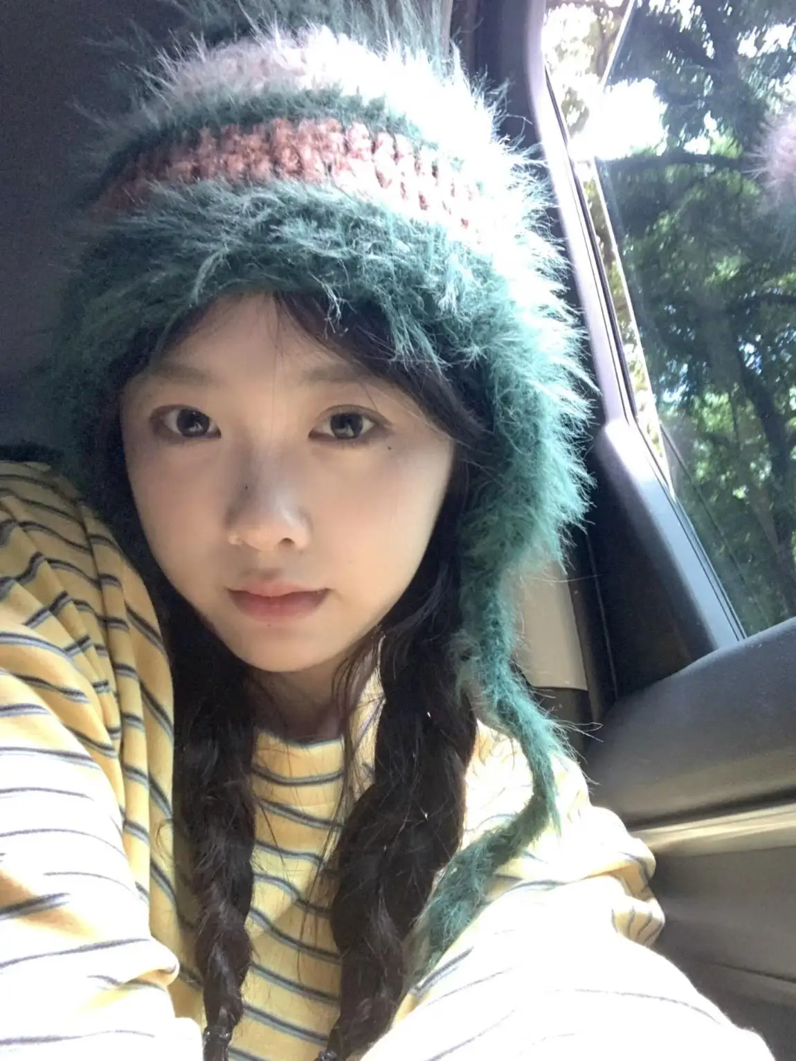 Atmosphere ~ Winter Rabbit fur Woolen Cap Women Warm Cold-Proof Earmuff Big Head Circumference Knitted Hat Make Your Face Loo...