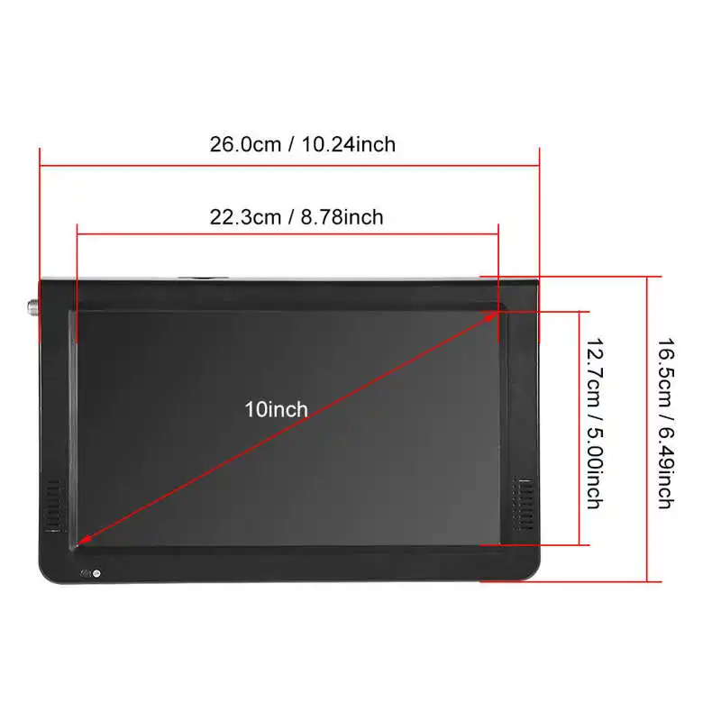 LEADSTAR 10 Inch Digital Television ATSC Portable TV 1080P HDMI-compatible Video Player for Home Car Airplane 110-220V |