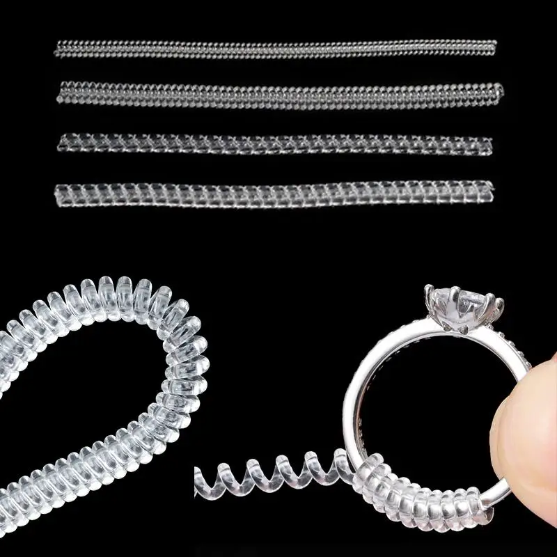 

4 шт. инструменты для ювелирных изделий оборудование приспособление для регулировки размера кольца прозрачный Спиральный шнур кольцо Разм...