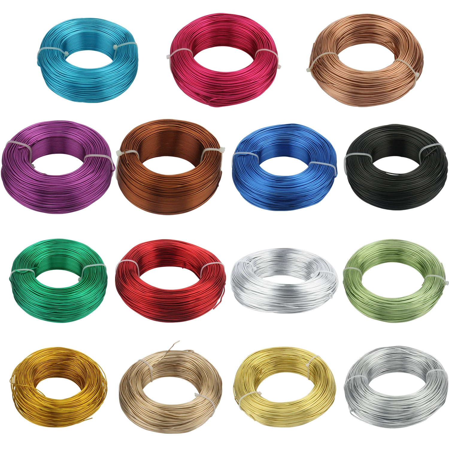 

3-10 Meter Colorful Round Aluminum Wire 1/1.2/2.5/3mm Versatile Painted Aluminium Metal Wire, For DIY Jewelry Findings Making