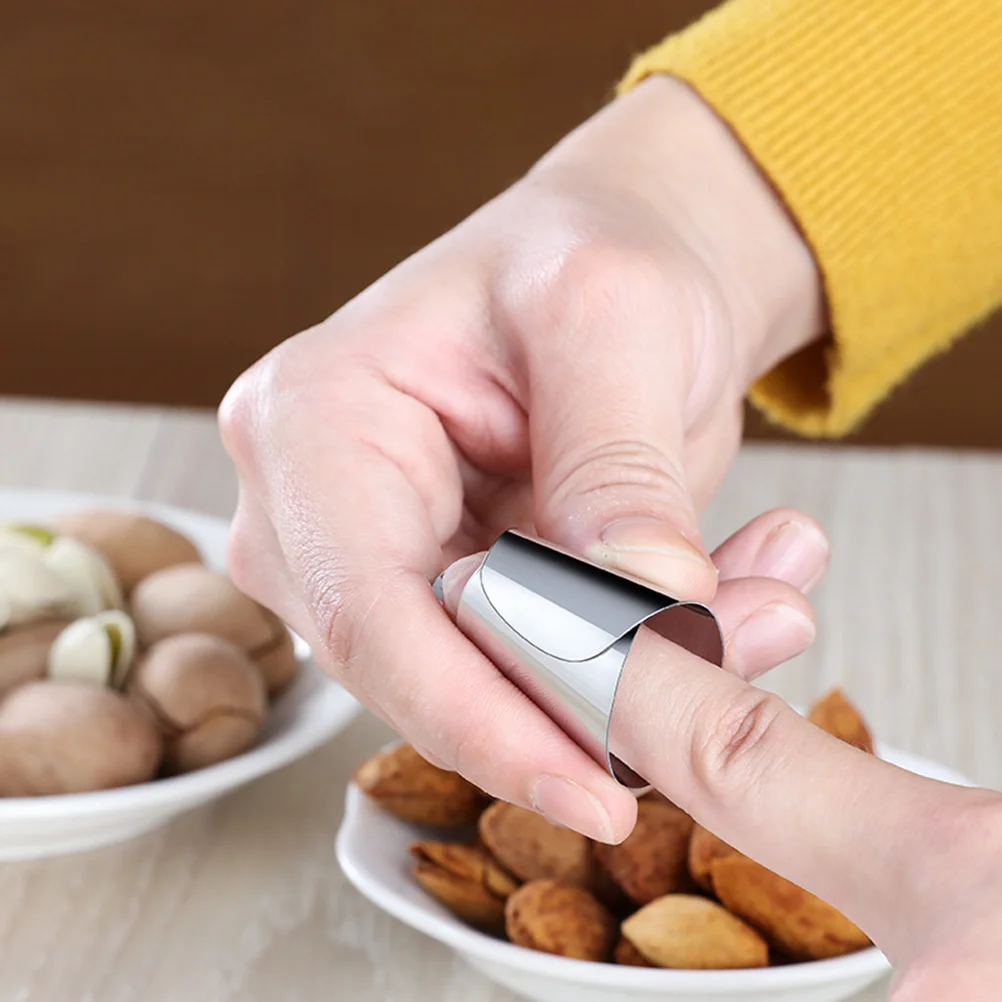 

4 Pcs Finger Guard Stainless Steel Nail Cover Protector Food Vegetable Grater