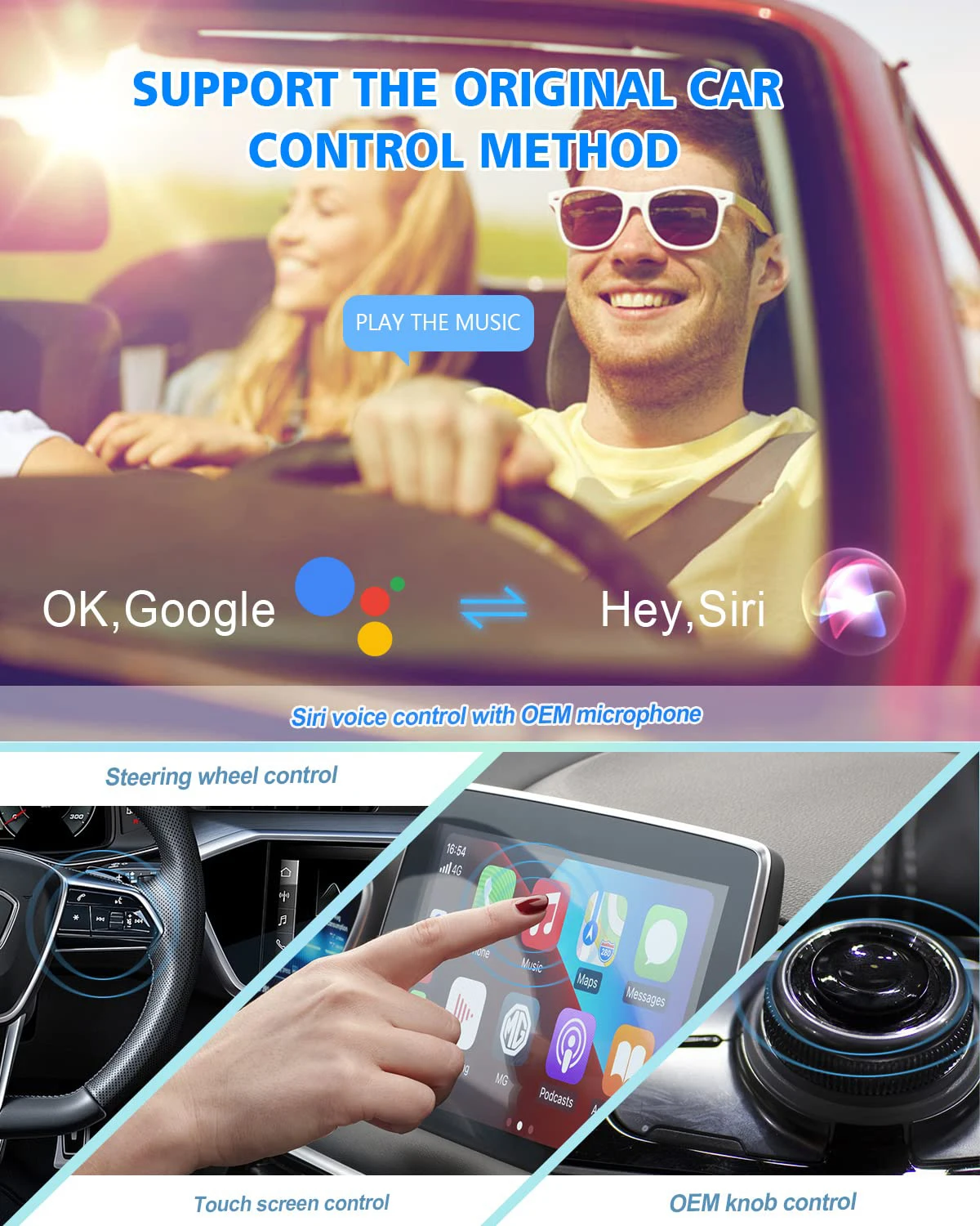 Фото Беспроводной Android, авто Android, CarPlay ai box 4 + 64 ГБ с 4G,Youtube,Android Box, мультимедийный плеер, добавление в интеллектуальную автомобильную систему №5