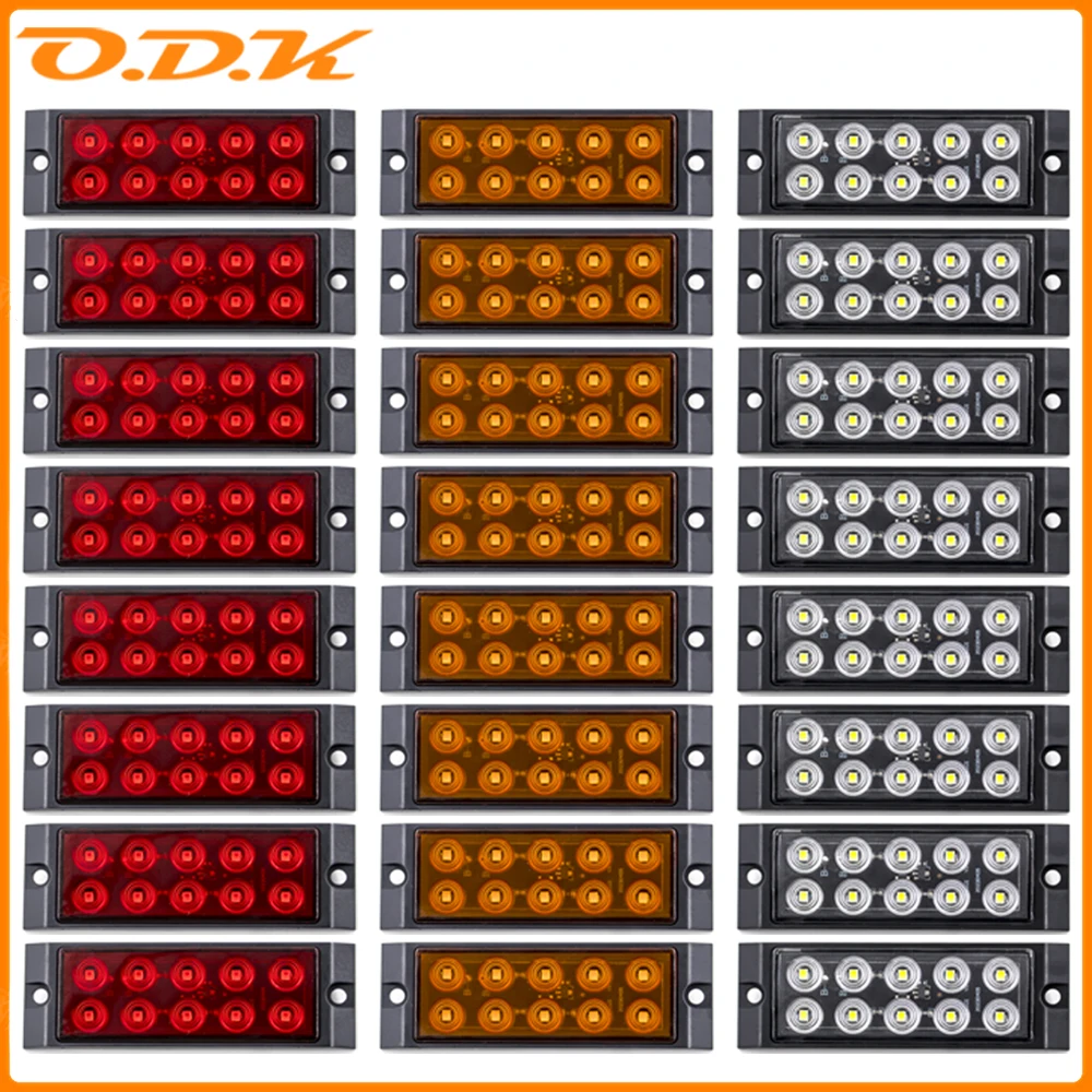 10шт 12V 24V 10 светодиодных боковых габаритных огней автомобиля Индикатор внешней