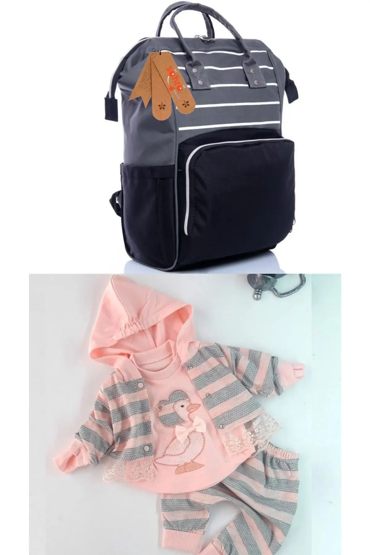 

Функциональный рюкзак для ухода за мамой и ребенком, 100% хлопок, набор для выхода в больницу, хлопковая серая одежда