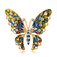 shiny rhinestone butterfly brooches for women luxury jewelry vintage enamel pin animal badges large butterfly brooch pin gifts