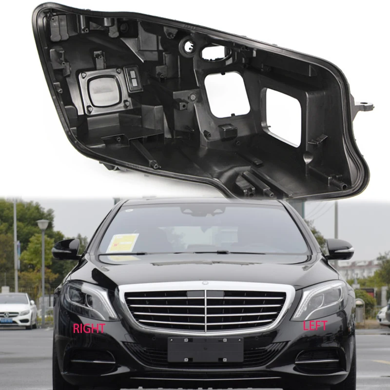 

W222 Shell Black Headlight Shade Black Headlight Base Headlight Black Casing Shell For Mercedes-Benz W222 S Class Cover Lens
