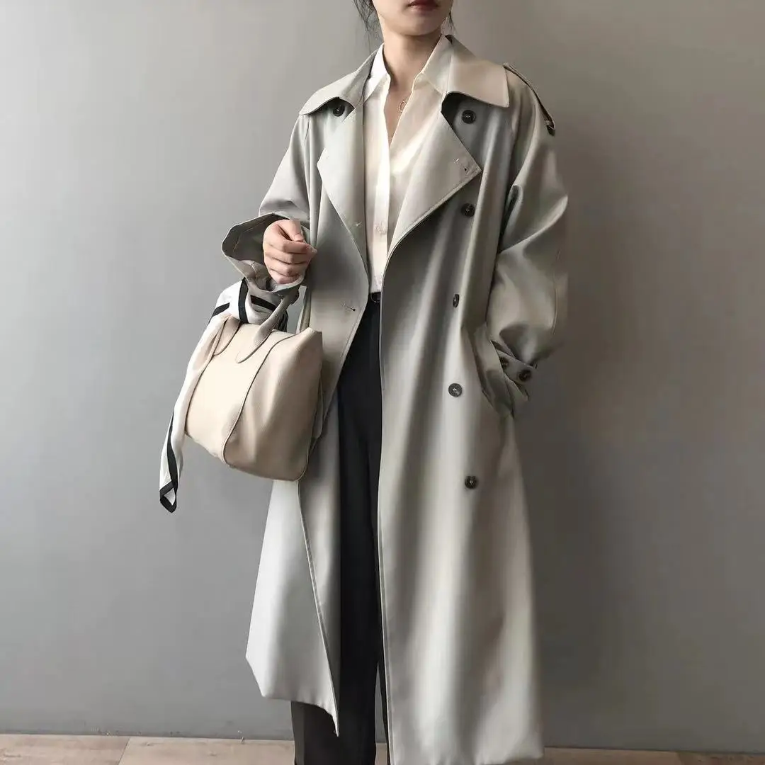 Happylisa женский длинный плащ ветровка модный отложной воротник с длинными рукавами