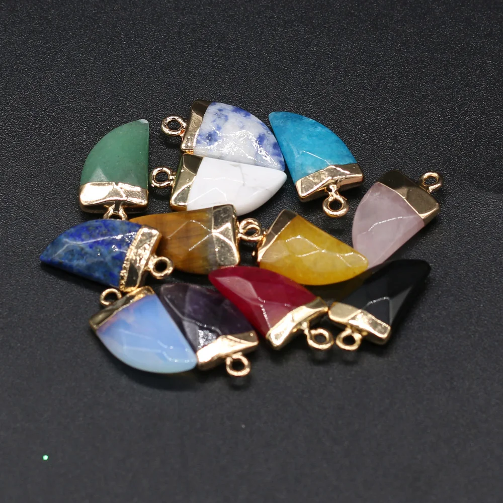 

20PCS Rose Quartz Amethyst Natural Stone Knife Pendant For Jewelry MakingDIY Necklace Accessory Charm Gift Party Deco10x22mm