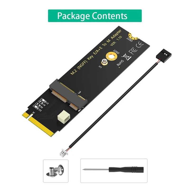 Плата адаптера M.2 NGFF A + E Key карта Wi-Fi/Bluetooth для M AX200/AX201/AX210 комплект аксессуаров и