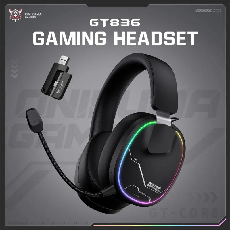 Фото Беспроводные игровые наушники GUEIN Nextron Smart Head On 2.4G с RGB-подсветкой, хит продаж 2026 года, дропшиппинг, новинка. №3