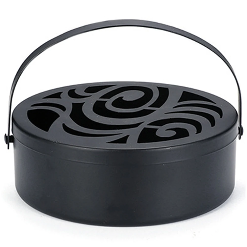 

Durable Garden Office Wrought Iron Round Portable Anti Scald Mosquito Coil Holder Home Fire Prevention With Handle Out
