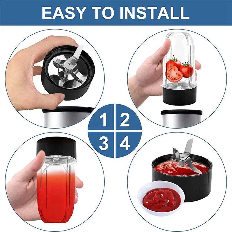 Чашки для блендера на 16 унций 2 лезвия и плоские в сборе — смузи Magic MB1001Mb 1001B–1701