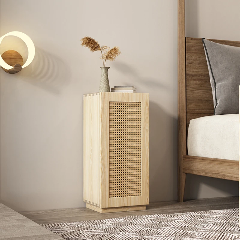 Кофейные прикроватные тумбочки для спальни угловой шкаф скандинавские узкий