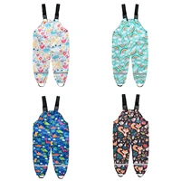 2021 baby girls rain pants waterproof boys jumpsuit sport childrens bib overalls winter toddler kids raincoat trousers clothes