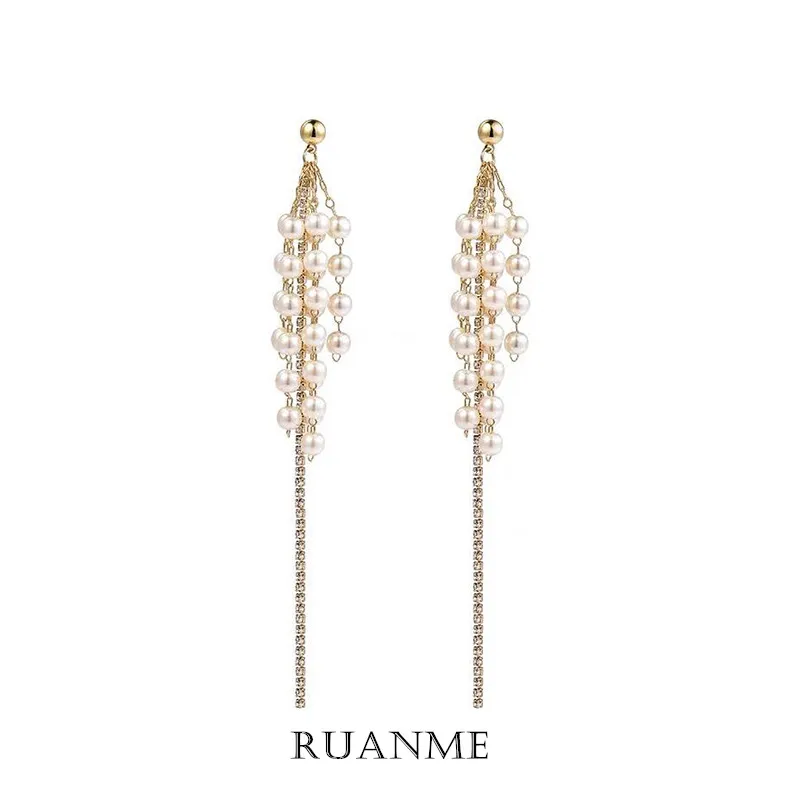 

2022 New South Korea Fashion Classic Luxury Elegant Grape Bunches Imitation Pearl Pendant Earrings Women Jewelry Party Present