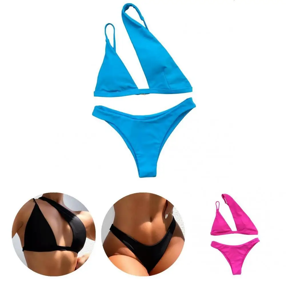 

Trendy Bikini Set Padded Oblique Durable Summer Bikini Set Women Swimsuit Set Women Swimsuit 2 Pcs/Set