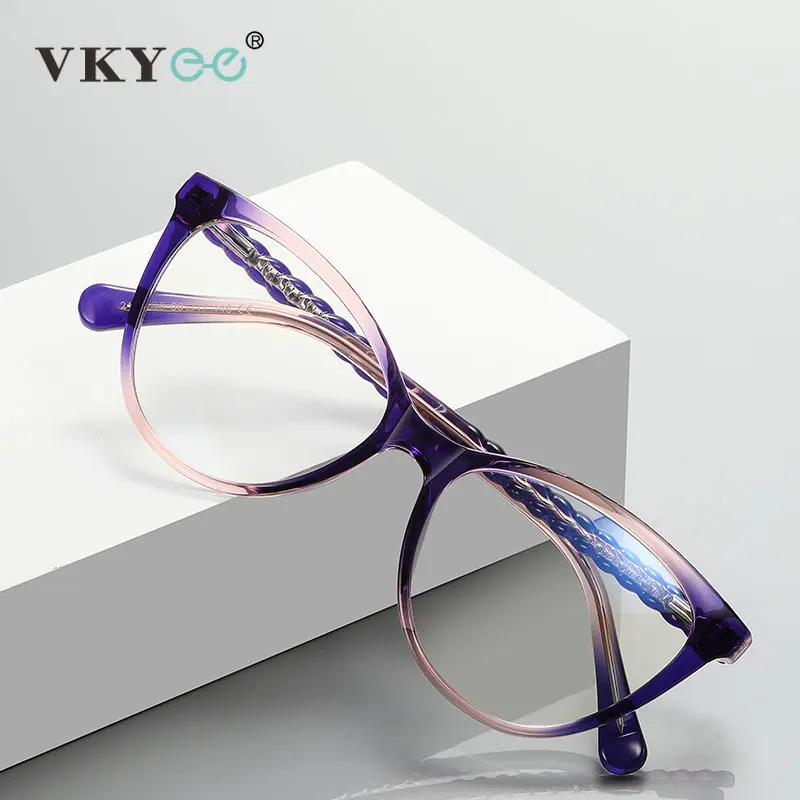 

VICKY New Cat Eye Reading Prescription Eyeglasses Women Colorful Myopia Eyewear Hyperopia Anti Blue Ray Optical Glasses PFD2136