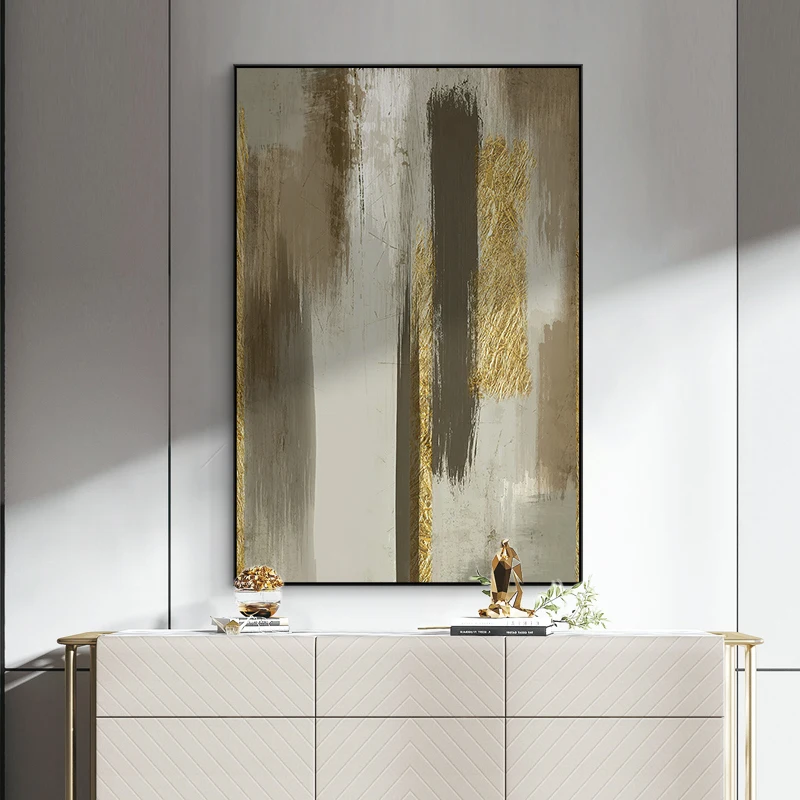 

Wabi-sabi Wind Abstract Gold Foil Living Room Decorative Painting Modern Minimalist Handmade Oil Painting Study Hanging Painting