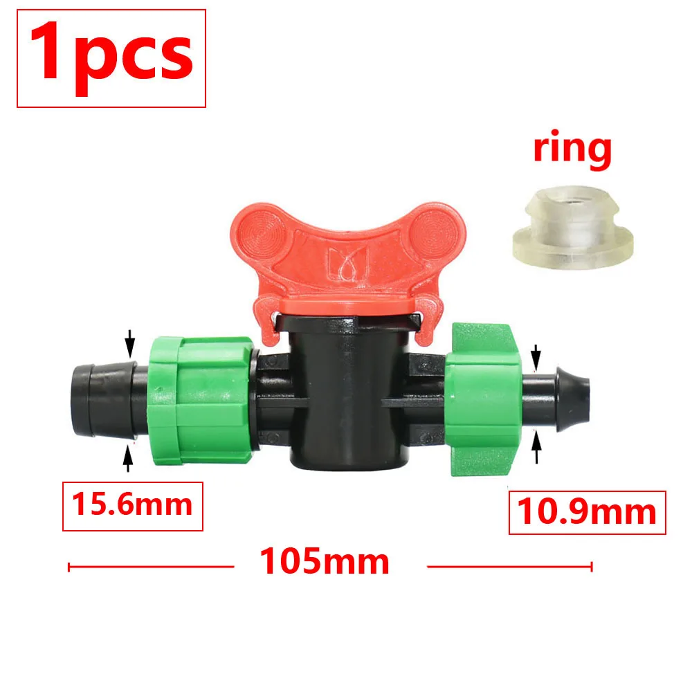 16mm Micro Irrigation Drip Tape Connectors Tee Repair Elbow End Plug Tap Fittings Locked Hose Joints Greenhouse Coupler images - 6