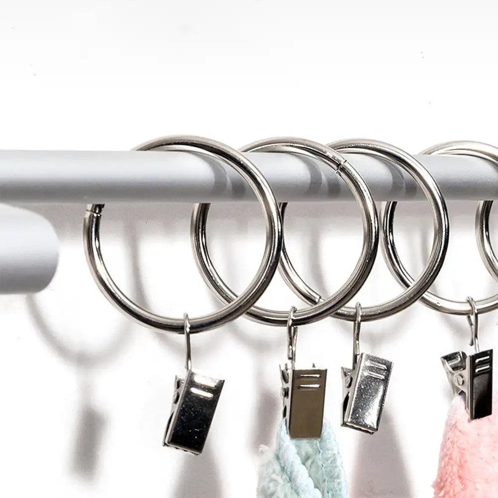 

5PCS Openable Window Curtain Ring Hook with Clips Detachable Strong Iron Shower Curtain Alligator Clips Anti Slip Curtain Hook