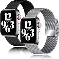 milanese loop band for apple watch 7 654 se 44mm 40mm metal stainless steel double section strap for iwatch 3 42mm 38mm