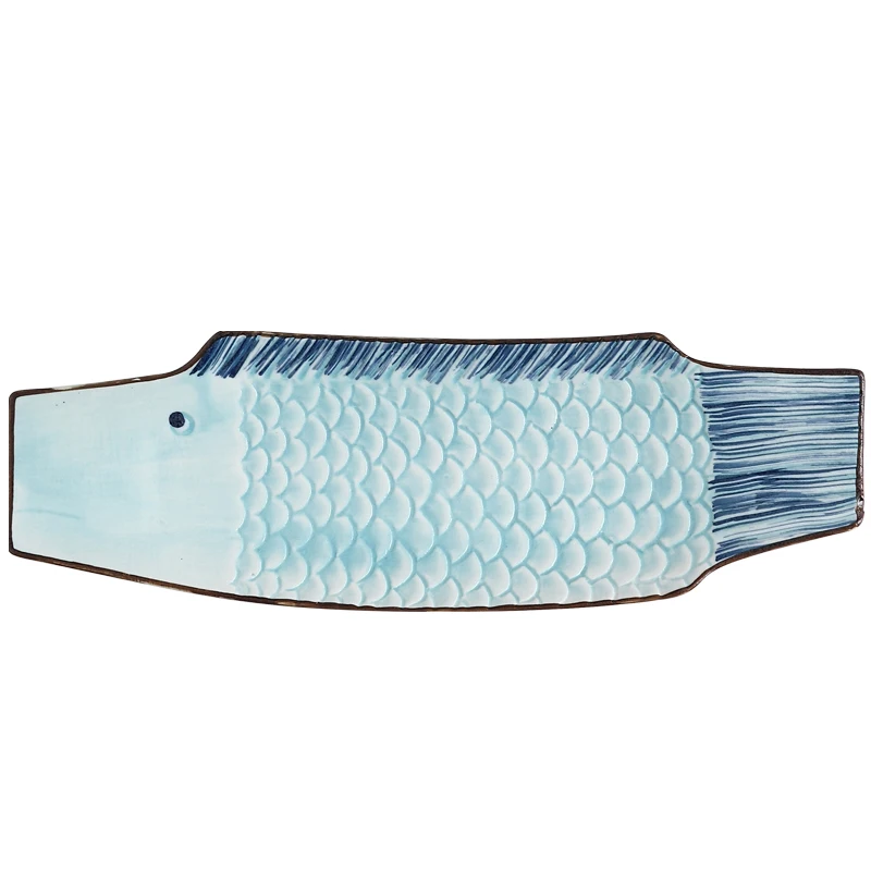 Креативная тарелка неправильной формы в форме рыбы японская ручная роспись для