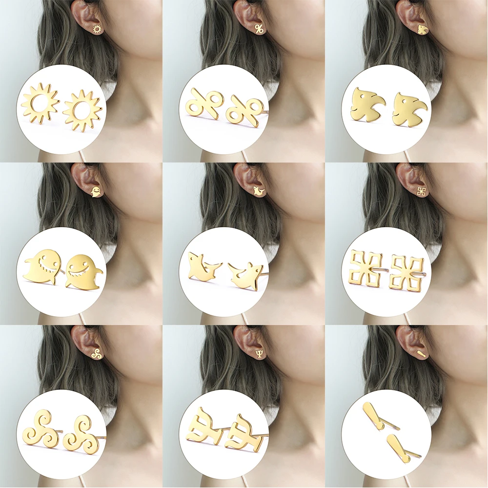 Женские серьги в виде акулы из нержавеющей стали 2022 | Серьги-гвоздики