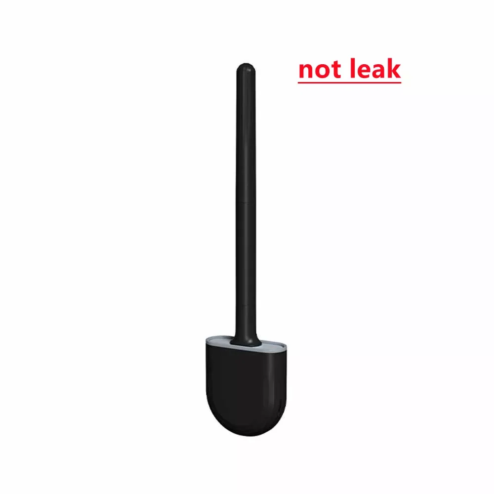 

2023NEW Quick Toilet Wc Cleaner Wall Brush Mini Bathroom Long Breathable Bristles Black Soft Silicone Accessories