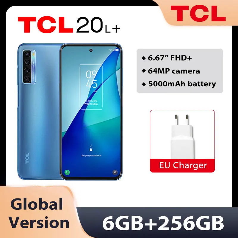 Смартфон глобальная версия TCL 20L + NFC 6 ГБ 256 Snapdragon 662 67 дюйма FHD IPS 64 мп четыре камеры 18