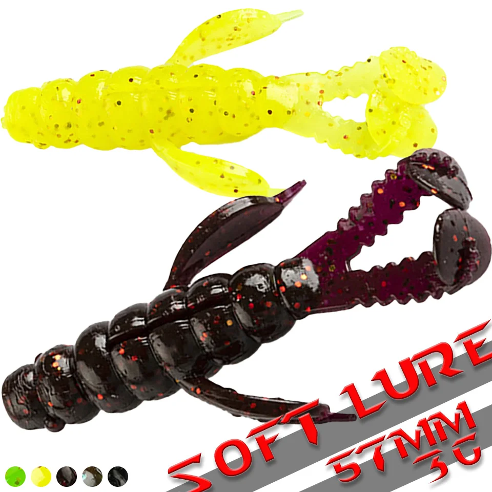

12Pcs/Lot 5.7CM 3G T-tail Soft Fishing Lure Artificial TPR Worm Swimbait Jigging Baits Soft Bait Bass Fishing Tackle Pesca