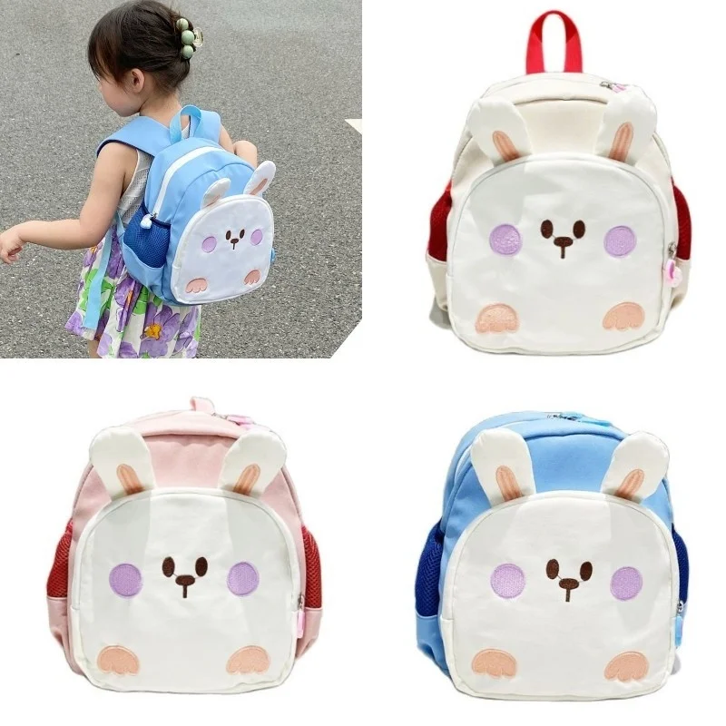 

Children's Schoolbag Kindergarten 1-2 Grade Pupil Schoolbag Cute Blush Rabbit Backpack with Traction Rope Anti-lost Backpack