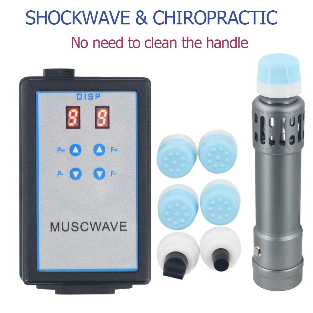 

External Shock Wave Instrument Chiropractic Gun 2in1 Massager Tibial Stress Syndrome Relief Pain Shockwave Therapy Machine