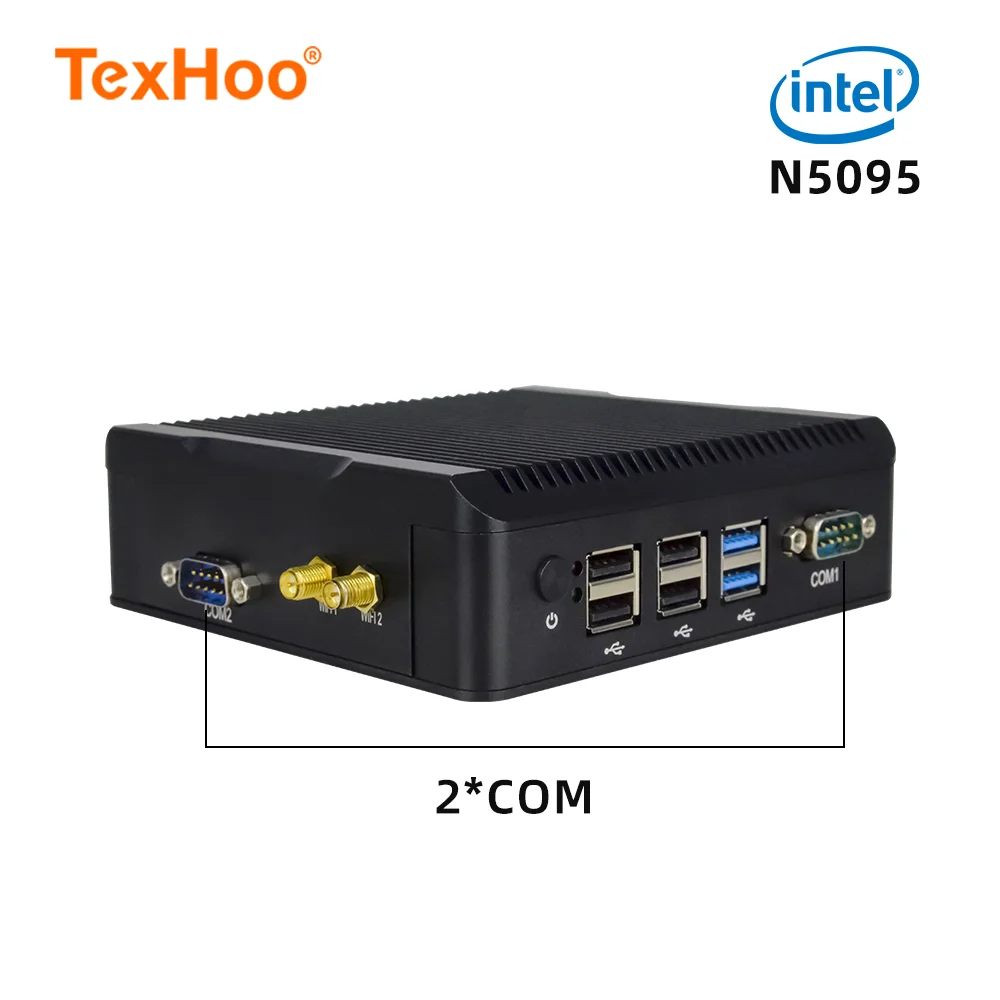 Мини-ПК TexHoo процессор Intel N5095 Windows 11 Pro настольный компьютер SSD NVMe ITX портативный NUC сервер 2COM WiFi Bluetooth