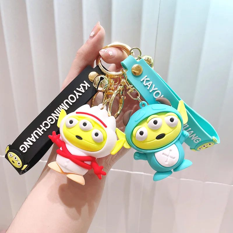 

Disney Alien Keychain Cartoon Toy Story Cute Doll Keyring Fashion Couple Bag Ornament Key Chain Car Pendant Birthday Kids Gift